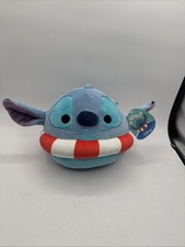 Squishmallow Kellytoy Plush Disney Lilo  Stitch Lifesaver Ring Stitch 8" WT NEW
