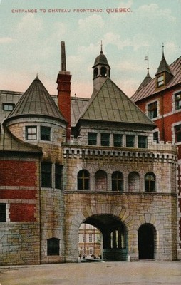 Antique Postcard Entrance To Chateau Frontenac Hotel Quebec City CA 1910s