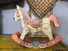 VTG Wood Tabletop Rocking Horse 13x12 Child Home Handmade cottage Country Decor