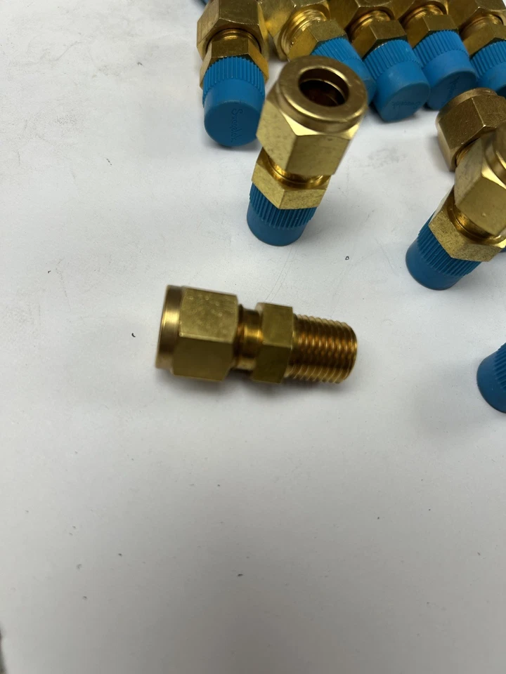 (Lot of 15)Swagelok Brass 3/8" Tube OD x 1/4" Mnpt Tubing Adapter B-600-1-4 NOS - Image 4 of 4