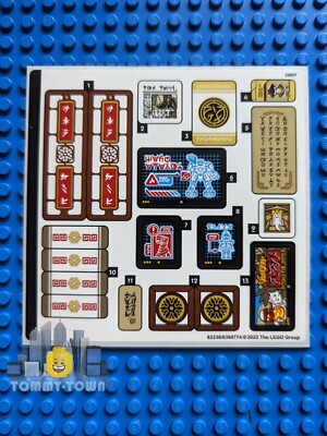 Lego Ninjago NUR AUFKLEBERBOGEN für Lego Set 71767 Ninja Dojo Tempel - Brandneu