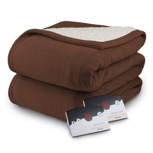 Biddeford-Micro-Plush-Sherpa-Electric-Heated-Blanket-Queen-Chocolate