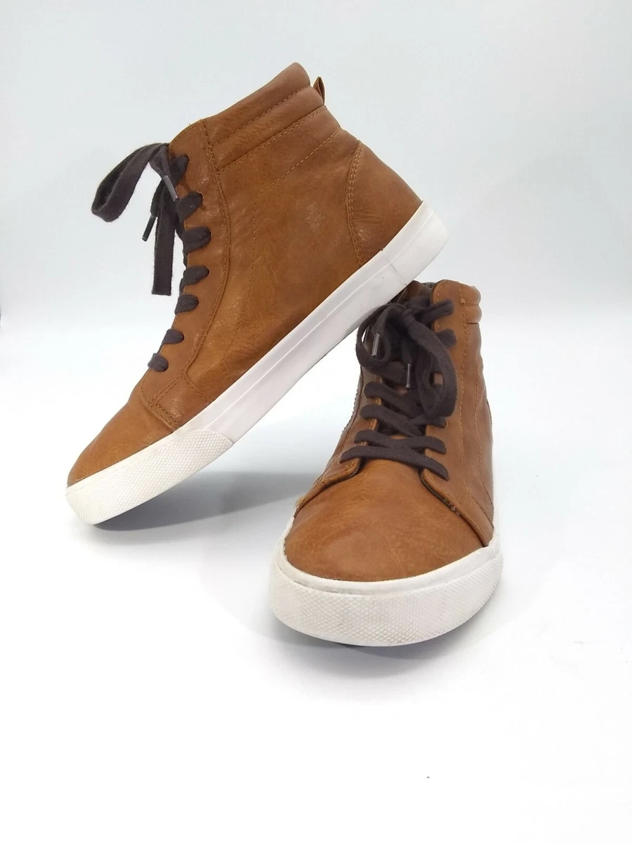 Faux leather high top sneakers sales