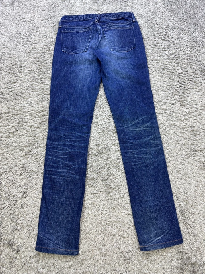 Jeans feminino Earnest costurado 24 Hefner lavagem escura cintura baixa slim fit jeans stretch - Imagem 2 de 4