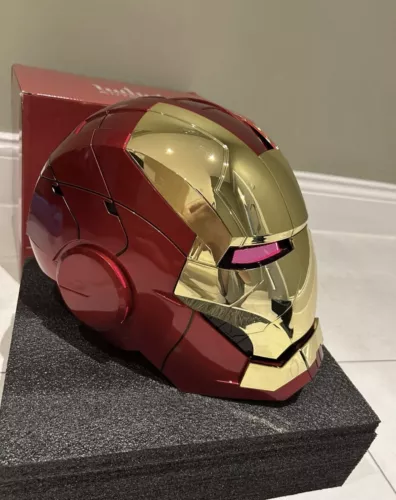 Autoking Iron Man Gold MK5 Helmet Electronic Voice Activated Open&Close Mask New - Picture 5 of 12