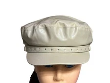 PU Leather Liner Diamond Fiddler Cap Newsboy Cabbie Baker Boy for Women Pageboy