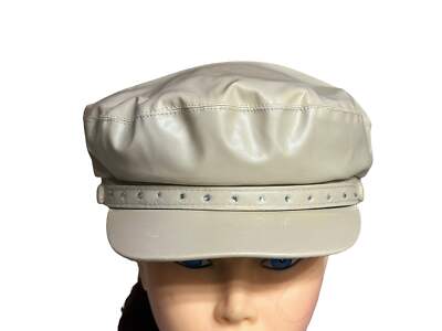 PU Leather Liner Diamond Fiddler Cap Newsboy Cabbie Baker  display picture 3
