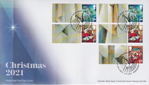 GB 2021 - Navidad 2021 Smilers en 4 x FDC - los 20 sellos/etiquetas - Imagen 5 de 5