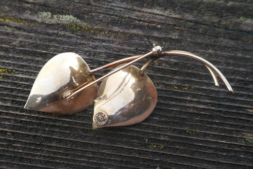 Vintage Winard 12k Yellow Gold Filled & 5.3mm Pearl Leaf Designed Brooch / Pin - Picture 6 of 6