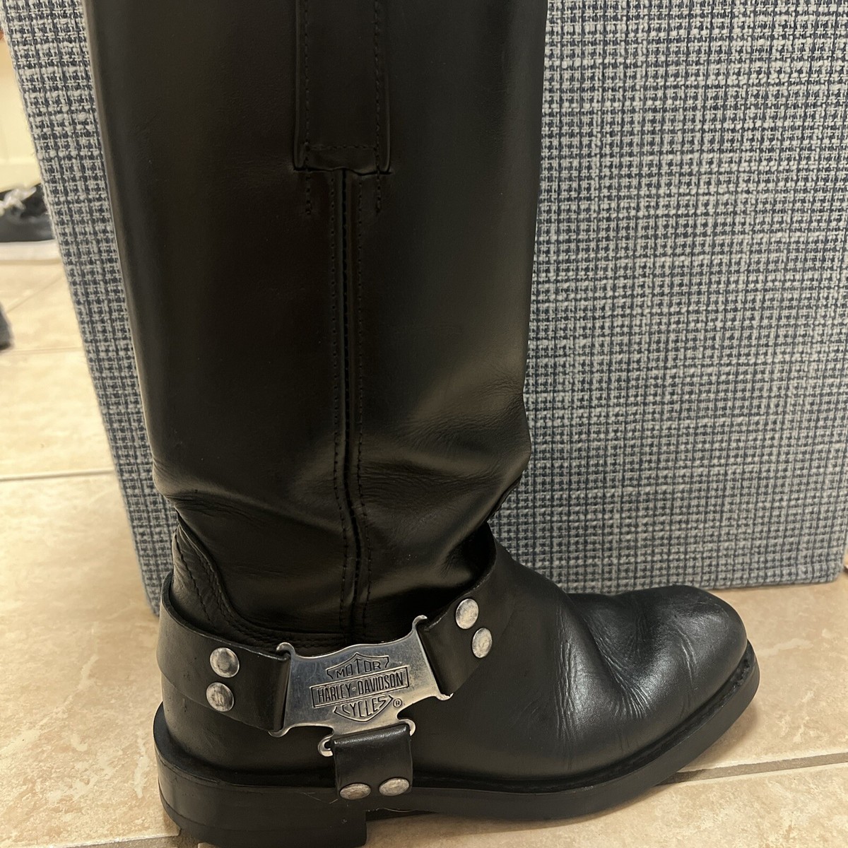 【hippiedippy】biker leather boots Harley-Davidson® Men's Brown Scout Motorcycle Boots Zipper
