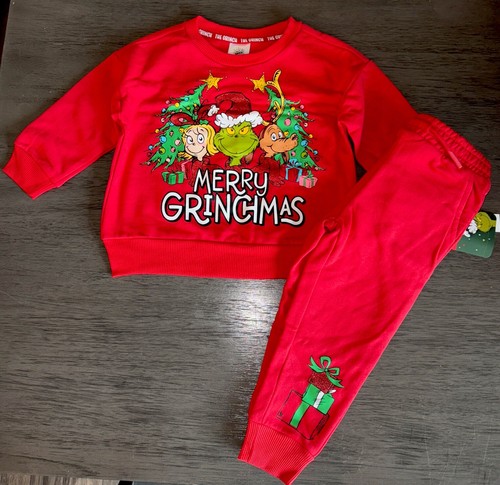 Juego de 2 piezas de vellón The Grinch Navidad para niños pequeños niños niñas, Grinch, talla 2T nuevo - Imagen 1 de 7