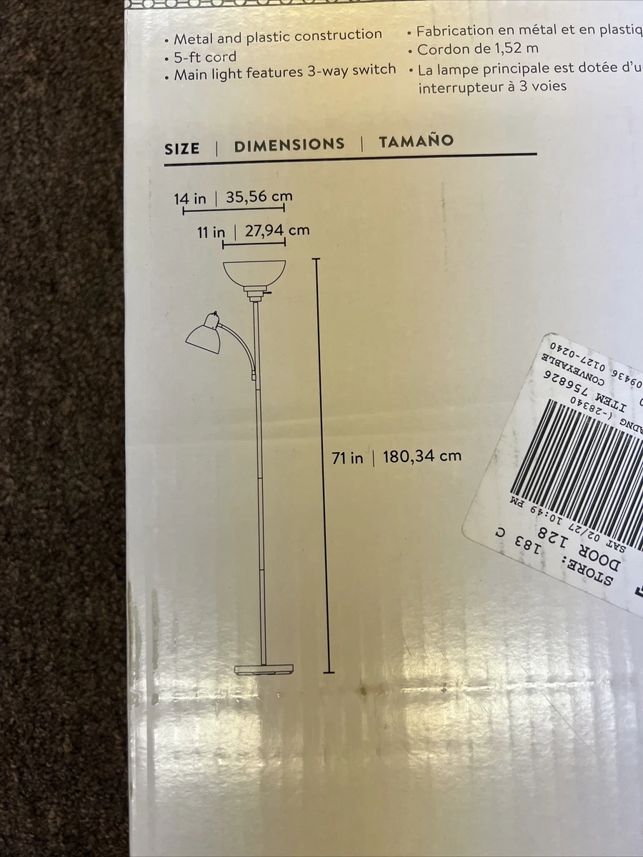 Portfolio floor lamp hotsell with reading light