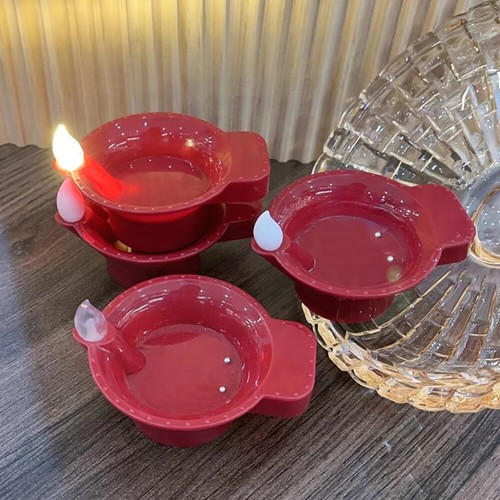12x Diya LED Light for Diwali Water Sensor Candles Glowing Decor Pooja Hindu Fes - Picture 4 of 6