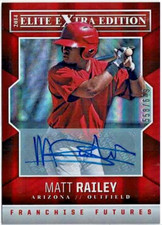2014 Panini Elite Extra Edition Matt Railey (D-Backs) Red /649 Auto Card No. 59