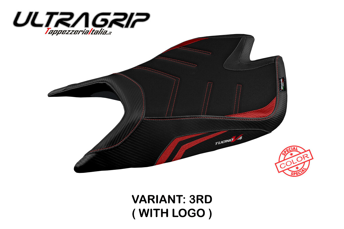 Aprilia Tuono V4 Factory 2021-2026 Seat Cover Tappezzeria Ultragrip Red Black