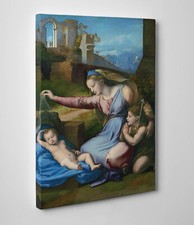 🎨 Quadro Raffaello Madonna del Diadema Blu Stampa su Tela Vernice Pennellate