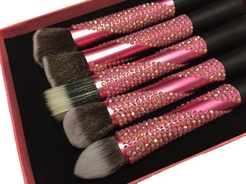 Blingustyle DIAMANTE PROFESSIONAL COSMETIC Face Foundation Makeup Brush Set 5PCS - Picture 10 of 25