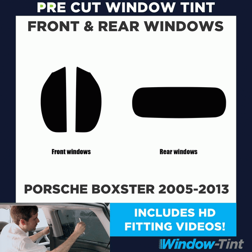 Für Porsche Boxster 2005-13 Voll Vor Cut Fenster Getönt Set Vorne & Hinten Folie - Picture 2 of 10
