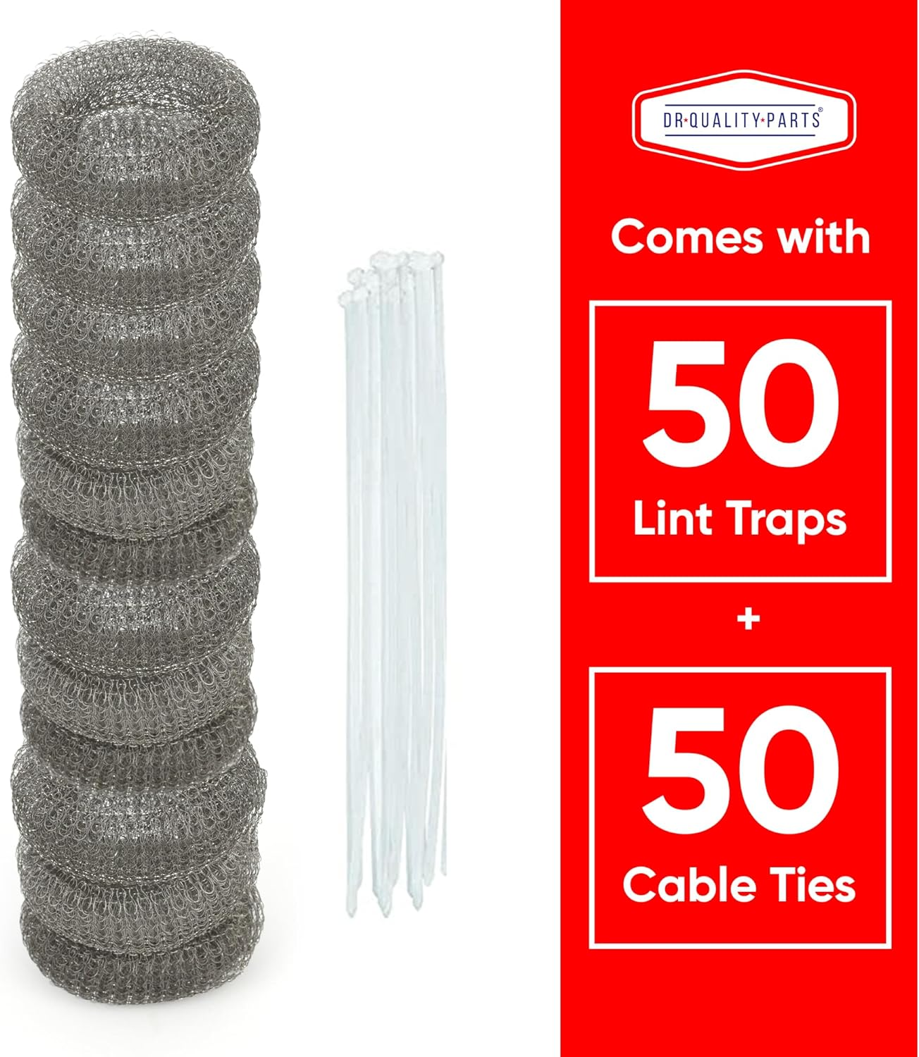 50Pack Premium Washing Machine Lint Traps with Stainless Steel Mesh