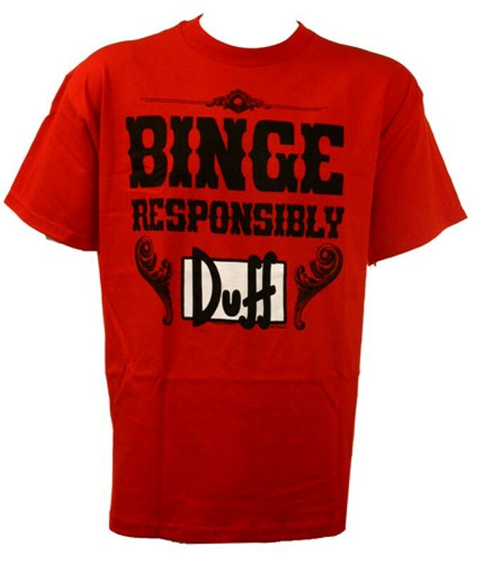 Camiseta Simpsons Cerveza Duff Beer Binge Responsibly Suéter Hombre Oficial