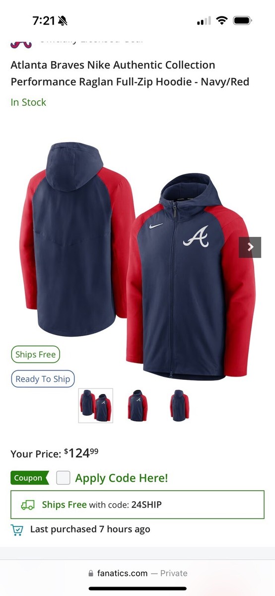 atlanta braves nike hoodie