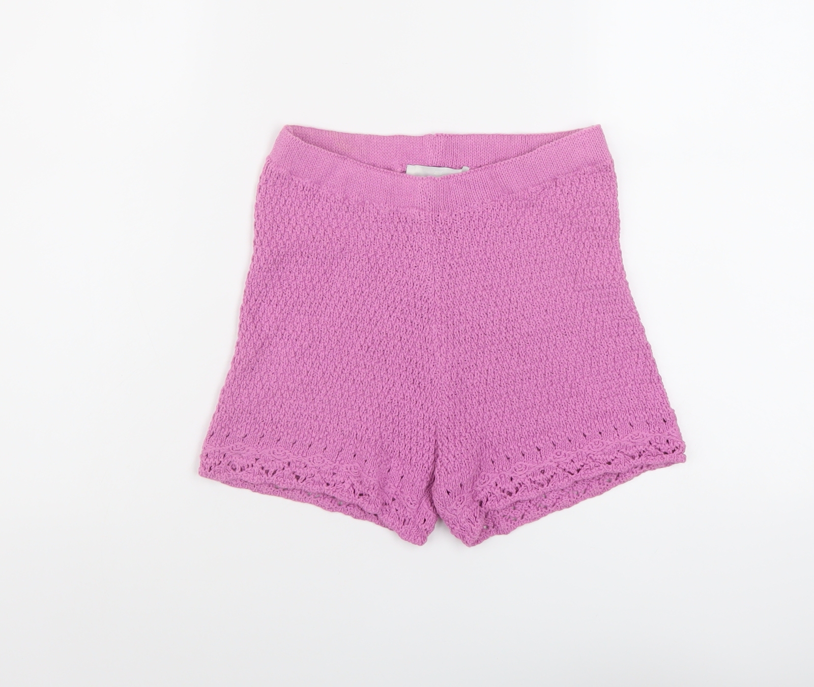 Pull&Bear Womens Purple Acrylic Basic Shorts Size… - image 1