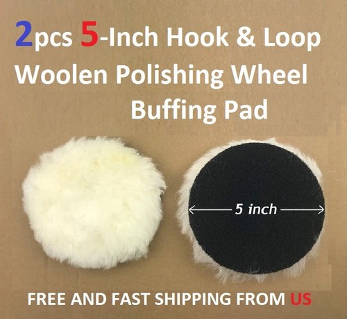 2pcs 5-Inch Hook & Loop Woolen Polishing Wheel Buffing Pad - Foto 1 di 4