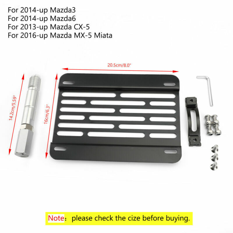 Bumper Tow Hook License Plate Mount for Mazda3 Mazda6 CX5 MX5 USA
