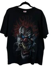 ODM ~ Exile The Killer Clown T-Shirt Vintage Faded Black Graphic Tee Top Large