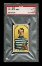 PSA 5.5 PADDY MORAN 1911 C55 Hockey Card #1 GOOD CENTERING