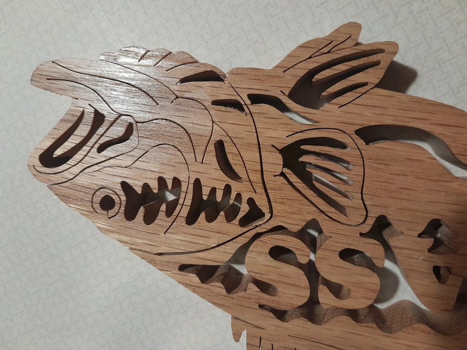 木制老式三维鱼拼图 Ray Cole 著。 鱼装饰鱼艺术 — 第 4/4 张图片