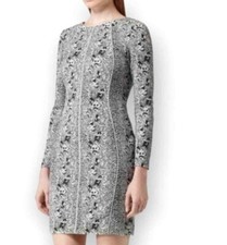 REISS Dress Sz 4 Snake Print Bodycon Dress ASO Designer Office Knee Length Party