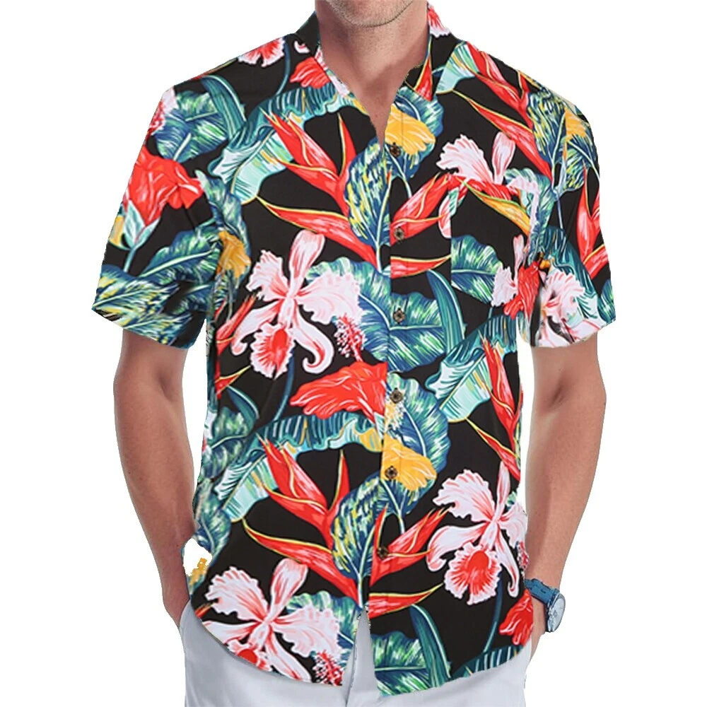 Гигантские повседневные рубашки из полиэстера на пуговицах для мужчин