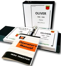 Oliver 1850 Tractor Service Parts Operators Manual Set Repair Workshop Shop Book
