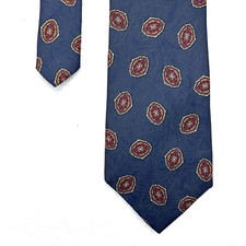 Daks Blue Red Design Men’s Necktie 3.5”x 56” 100% Silk Made In USA