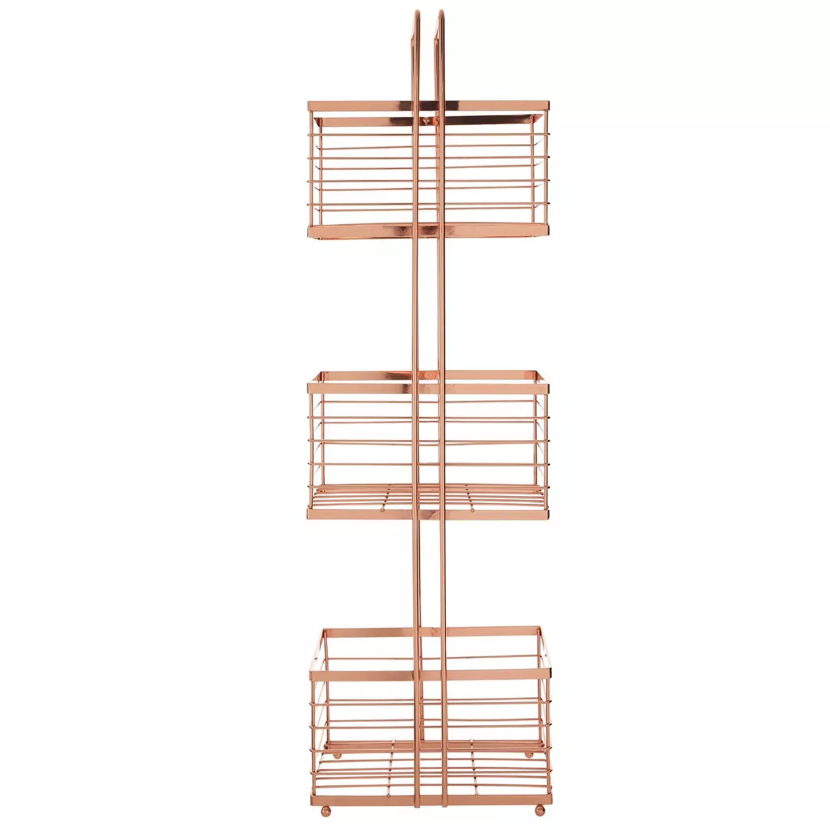 3 Tier Rose Gold Rectangular Trays Shlef Storage Caddy Bathroom Rack  Organiser