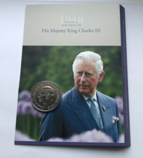 2023 King Charles III 75th Birthday Five 5 Pound Coin BU In Royal Mint Info Card