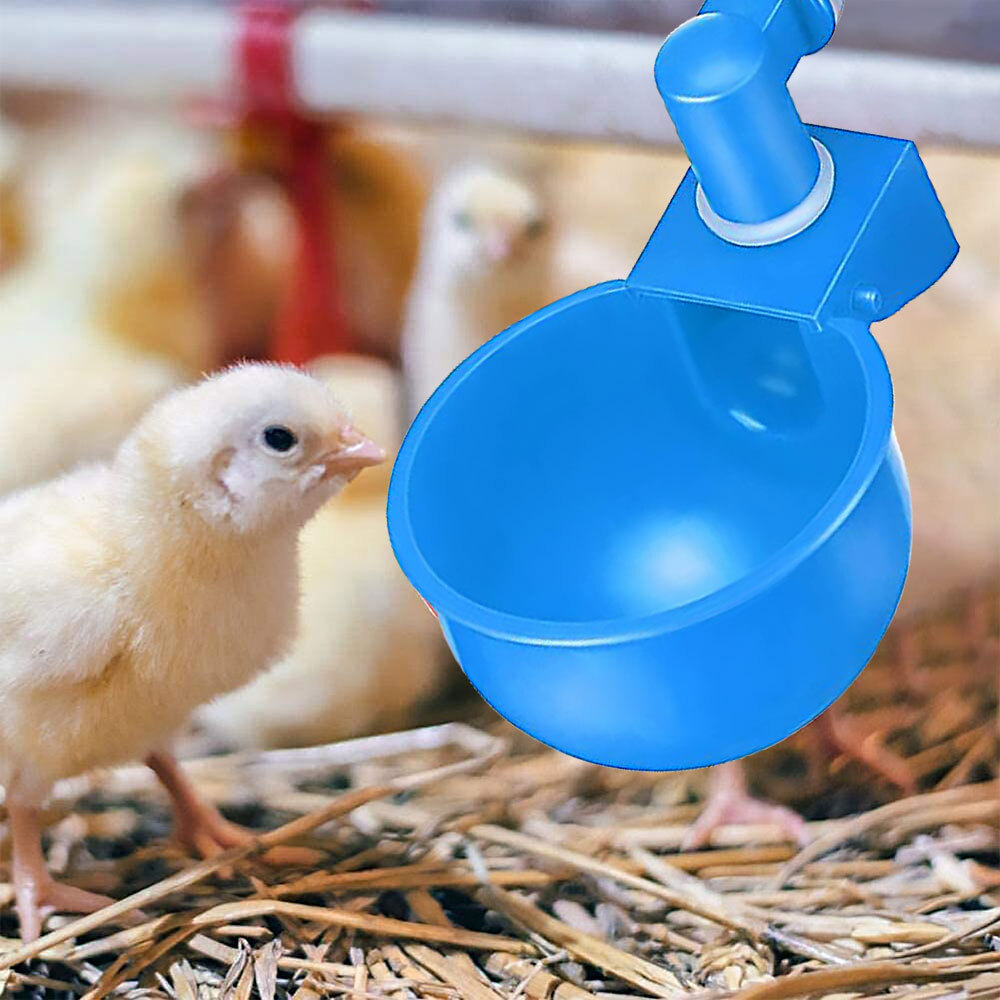 Automatic Chicken Water Cup Waterer Poultry Drinker Feeder Drinking Bowl Kit JQ