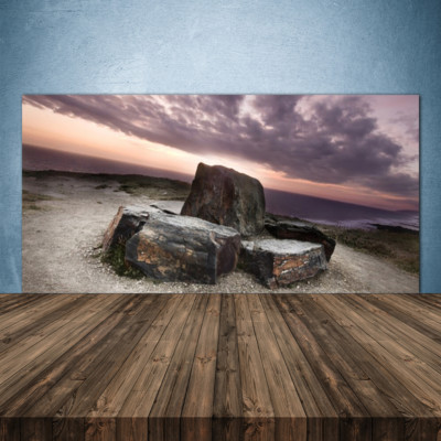 Küchenrückwand aus Glas ESG Spritzschutz 140x70cm Felsen Landschaft