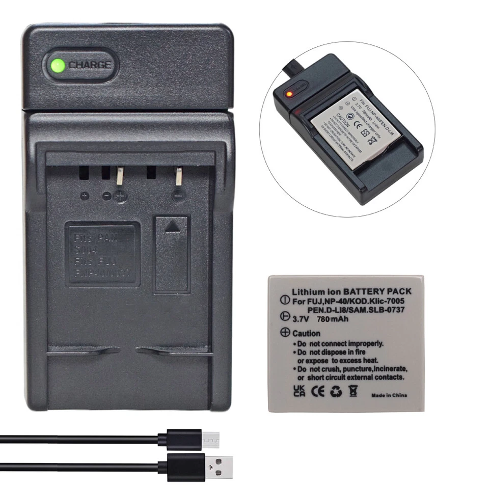 Battery or charger for Pentax D-Li8 Minolta NP-1 Optio A10 Ricoh Caplio 10G Benq - Image 4 of 4