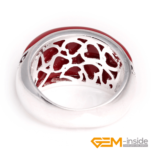 Natural Assorted Agate Gemstone Charm Rings Jewelry Tibetan Silver Marcasite#7-9 - Picture 7 of 24