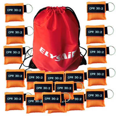 100Pcs/lot Cpr Mask With KeyRing Cpr Face Shield For AED Training CPR 30:2 Orang