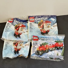 Lego Creator 30580 Santa Claus And Lego Creator 30543 Train Lot Of 4, New/sealed