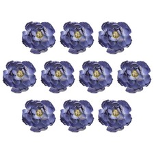 10-Pack Artificial Peonies Heads, Silk Faux Rose Head for DIY 8cm, Deep Blue 