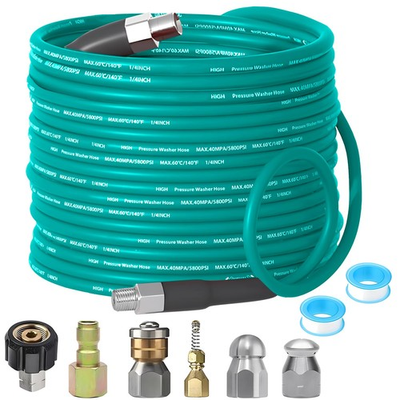 #ad Pressure Washer Sewer Jetter Kit 50Ft X1 4quot; Hydro Drain Jetter Cleaner Hose... $48.50