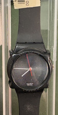 NEW IN ORIGINAL BOX Vintage 1986 Swatch Watch Soto Model GB109 w Black Guard