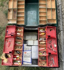 2 Vintage Tackle Boxes Vintage Metal Walton Tackle Box Vintage Lures/ Tackle