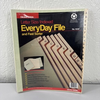 Globe-Weis Letter Size Indexed A-Z EveryDay File Fast Sorter No 1EDF 20 Pages