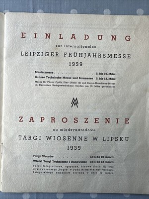 Leipziger Messe 1939 Einladung Polen - 2575