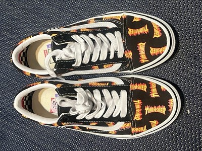 VANS x Thrasher Old Skool Skate Low Top Black Men s Canvas Sneakers